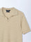 Ascot Beige Striped Relaxed-Fit Cotton-Blend T-Shirt