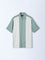 Ascot Teal Colour-Blocked Relaxed-Fit Shirt