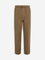ETA Brown Solid Relaxed-Fit Mid-Rise Cotton Chinos