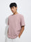 ETA Dusty Pink Textured Relaxed-Fit Cotton-Blend T-Shirt