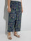 Diza Navy Botanical-Inspired Ethnic Pants