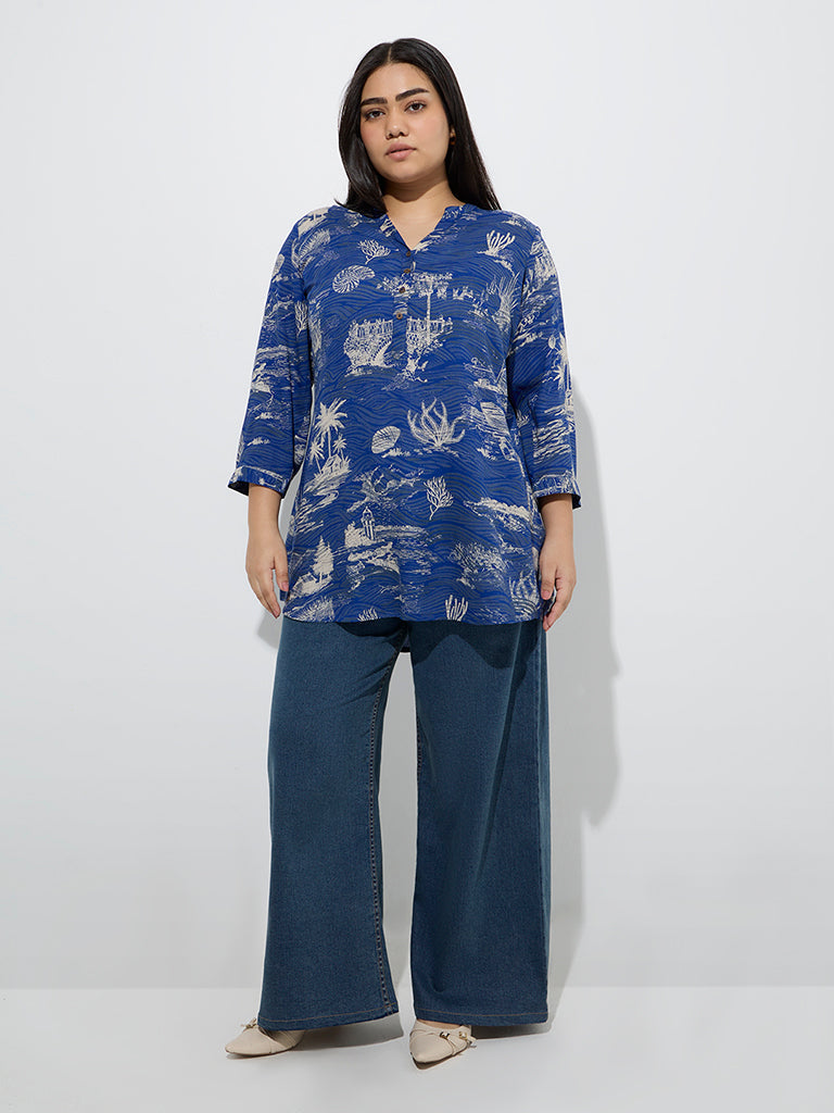 Diza Indigo Scenic-Inspired Kurti