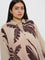 Diza Beige Tropical Design A-Line Cotton Kurta