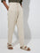 ETA Beige Striped Relaxed-Fit Mid-Rise Cotton Chinos