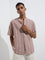 ETA Dusty Pink Striped Relaxed-Fit Cotton Shirt