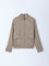 Ascot Taupe Solid Relaxed Fit Bomber Jacket