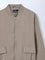 Ascot Taupe Solid Relaxed Fit Bomber Jacket