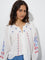 Bombay Paisley White Floral Printed Cotton Blouse