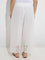 Diza White Schiffli Detailed Cotton Ethnic Pants