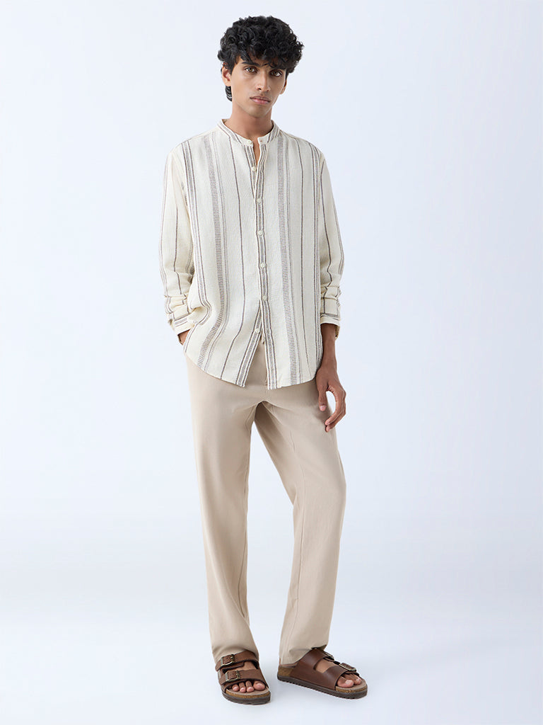 ETA Beige Relaxed-Fit Mid-Rise Cotton-Blend Chinos