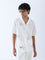 ETA White Floral Embroidered Relaxed-Fit Cotton Shirt
