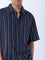 ETA Navy Stripe Detailed Relaxed-Fit Cotton Shirt
