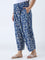 Diza Dark Blue Ikat Pattern Ethnic Pants
