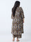 Diza Brown Ikat Printed A-Line Kurta