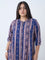 Diza Indigo Striped A-Line Kurta