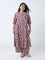 Diza Mauve Ikat Detailed A-Line Kurta