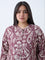 Diza Mauve Ikat Detailed A-Line Kurta