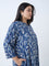 Diza Dark Blue Ikat Design A-Line Kurta
