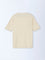 Ascot Beige Knit-Textured Relaxed-Fit Cotton T-Shirt