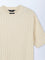 Ascot Beige Knit-Textured Relaxed-Fit Cotton T-Shirt