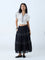 Bombay Paisley Black Striped Cotton Skirt