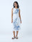 Bombay Paisley White Floral Cotton-Blend Sheath Dress