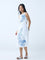 Bombay Paisley White Floral Cotton-Blend Sheath Dress