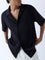 ETA Black Crinkle-Texture Relaxed-Fit Cotton Shirt