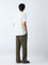 ETA Olive Textured Relaxed-Fit Mid-Rise Cotton Pants
