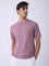 ETA Dusty Pink Woven-Textured Relaxed-Fit Cotton T-Shirt