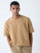 ETA Brown Self-Textured Relaxed-Fit Cotton-Blend T-Shirt