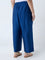 Diza Blue Solid Ethnic Pants