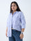 Gia Blue Botanical Detailed Cotton Shirt