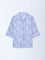 Gia Blue Botanical Detailed Cotton Shirt