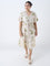 Gia Beige Floral Detailed A-Line Dress