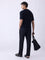 ETA Black Knit-Textured Relaxed-Fit Cotton T-Shirt