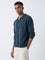 ETA Dark Blue Textured Relaxed-Fit Cotton-Blend Sweater