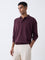 ETA Wine Knit Textured Relaxed-Fit Cotton-Blend Polo Sweater