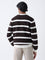 Ascot Dark Brown Striped Relaxed-Fit Cotton-Blend Sweater