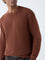 Ascot Brown Knit-Textured Relaxed-Fit Cotton Sweater