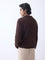 Ascot Dark Brown Cable-Knit Relaxed-Fit Sweater