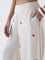 Bombay Paisley Off-White Embroidered Cotton-Blend Palazzos