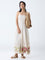 Bombay Paisley Off-White Floral Design Cotton Tube Dress