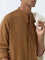 ETA Brown Crinkle-Textured Relaxed-Fit Cotton Shirt