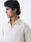 Ascot Cream Solid Relaxed-Fit Linen Shirt