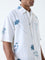Ascot White Floral Design Relaxed-Fit Shirt
