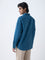 Ascot Teal Solid Relaxed-Fit Linen Shirt