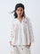 Bombay Paisley Off-White Embroidered Cotton Top