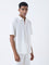ETA White Self-Striped Relaxed-Fit Cotton Shirt