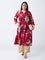 Diza Fuchsia Floral Design A-Line Kurta
